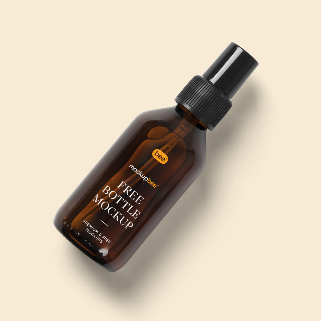 Free Lying Spray Bottle Mockup