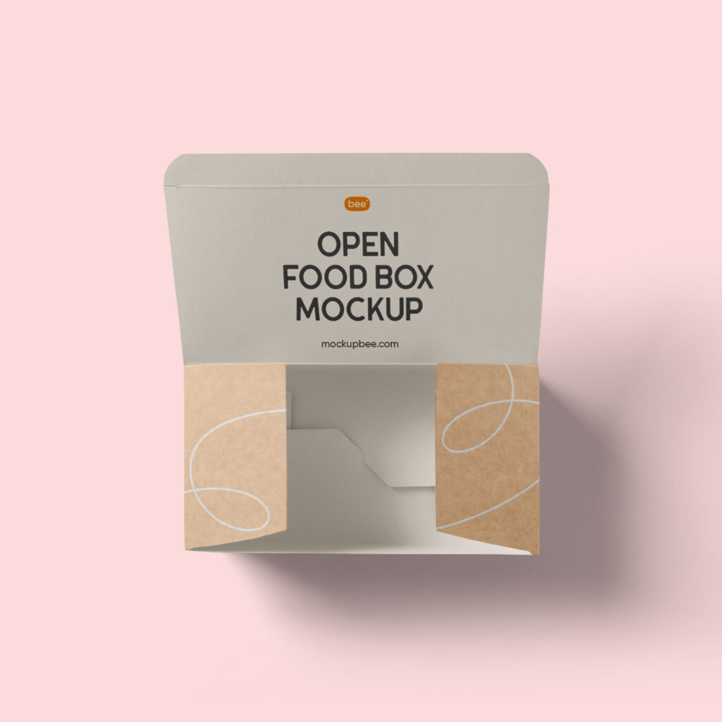 Free Open Food Box Mockup