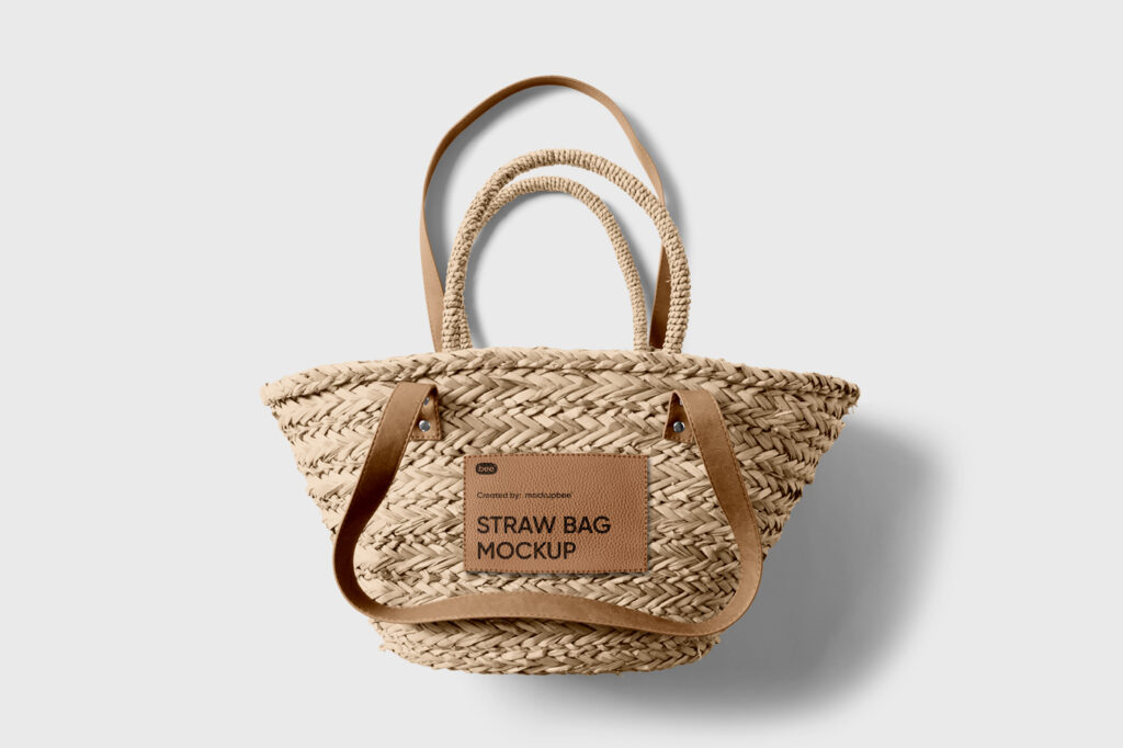 Free Straw Bag Mockup