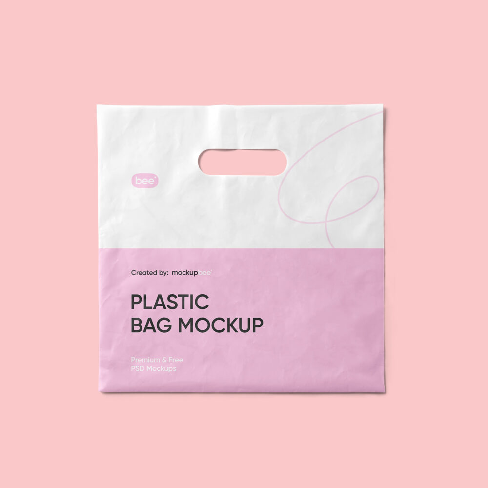 Free Square Plastic Bag Mockup - mockupbee