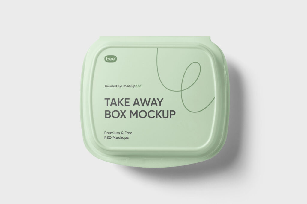 Free Take Away Box Mockup