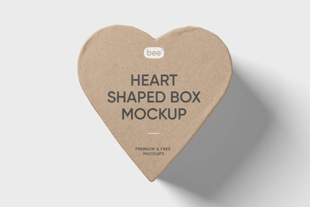 Free Heart Shaped Box Mockup