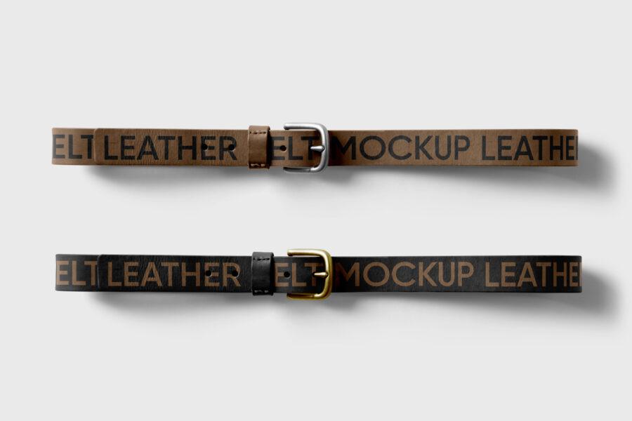 Free Leather Belt Mockup - mockupbee
