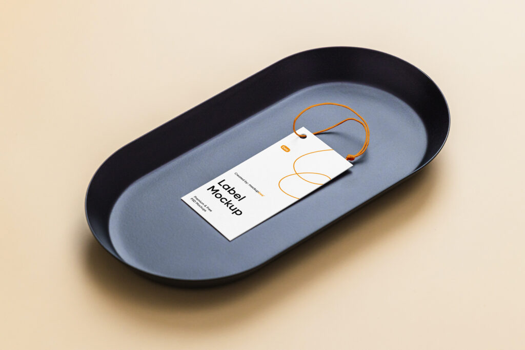 Free Label on Plate Mockup