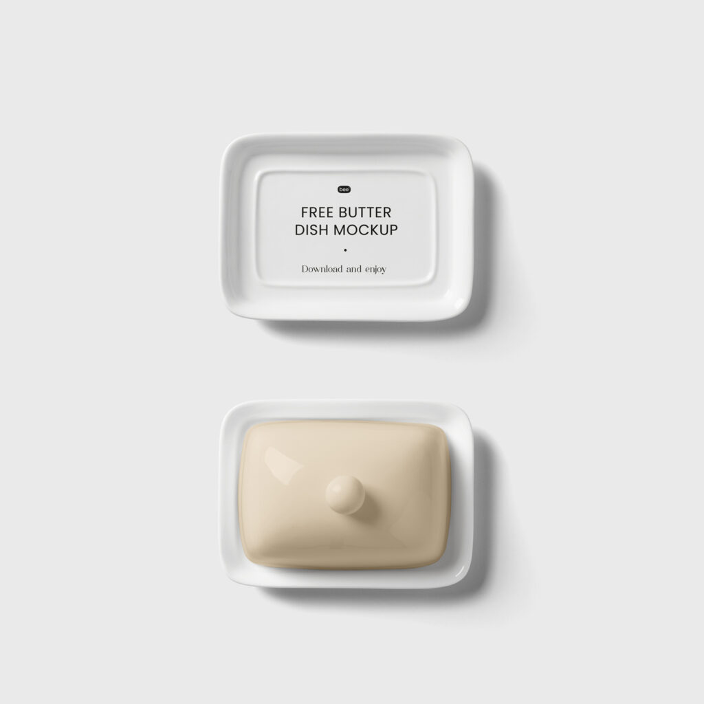 Free Butter Dish Mockup