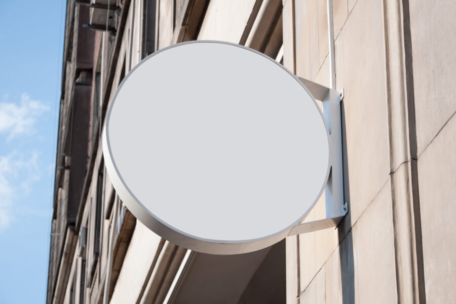 Purposeful Rounding Signage Free Round Sign Mockup - mockupbee