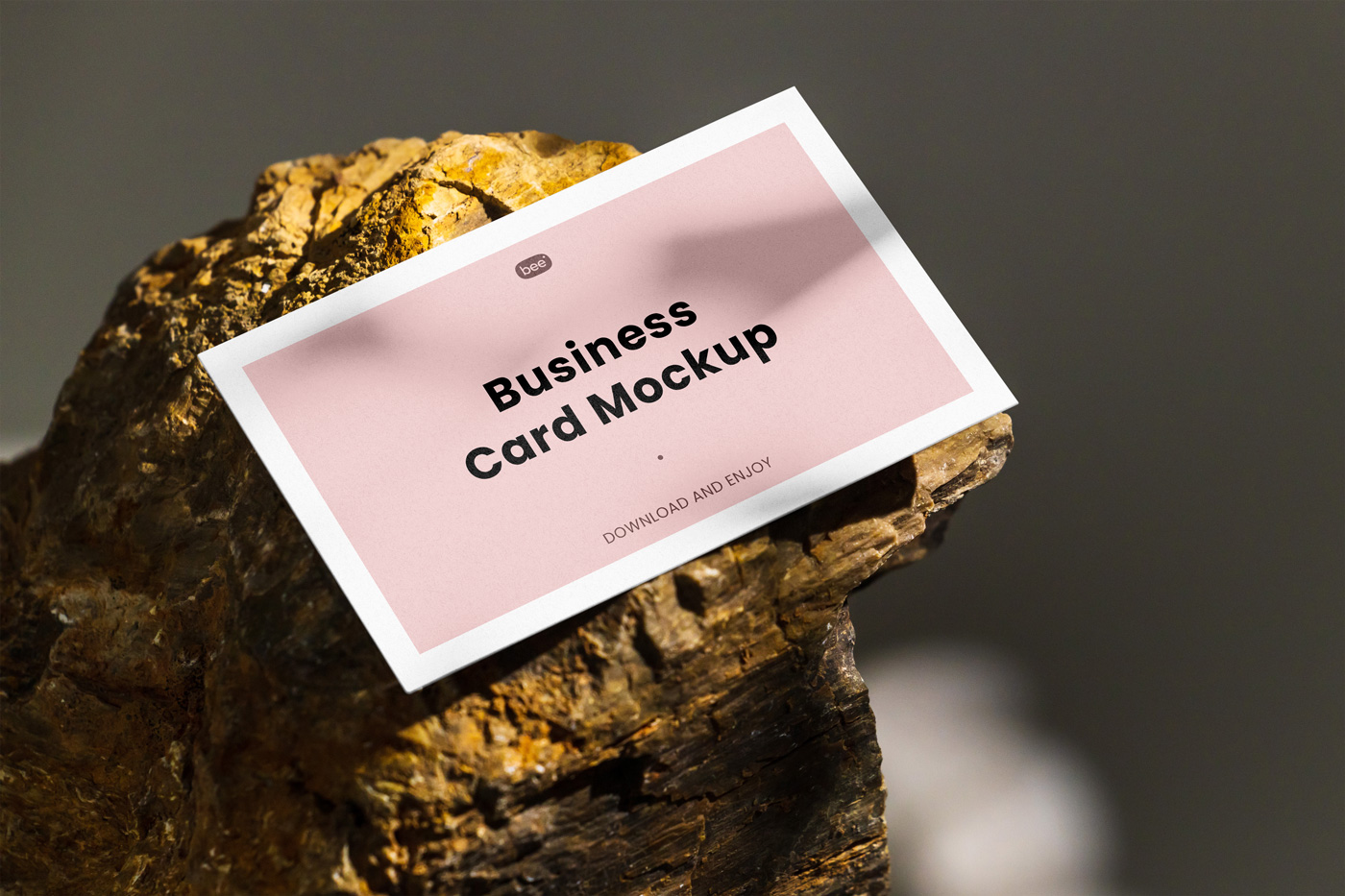 Free Business Card On Stone Mockup Mockupbee