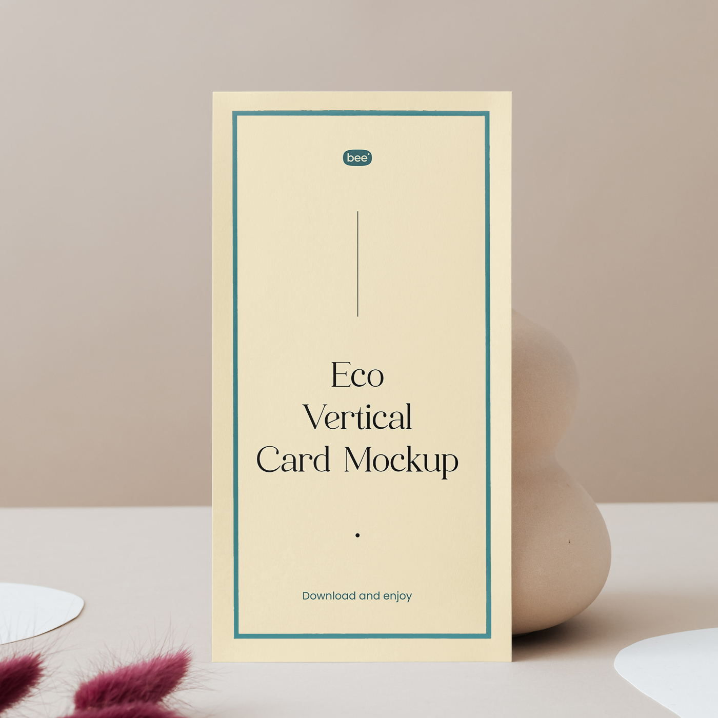 Free Elegant Vertical Card Mockup