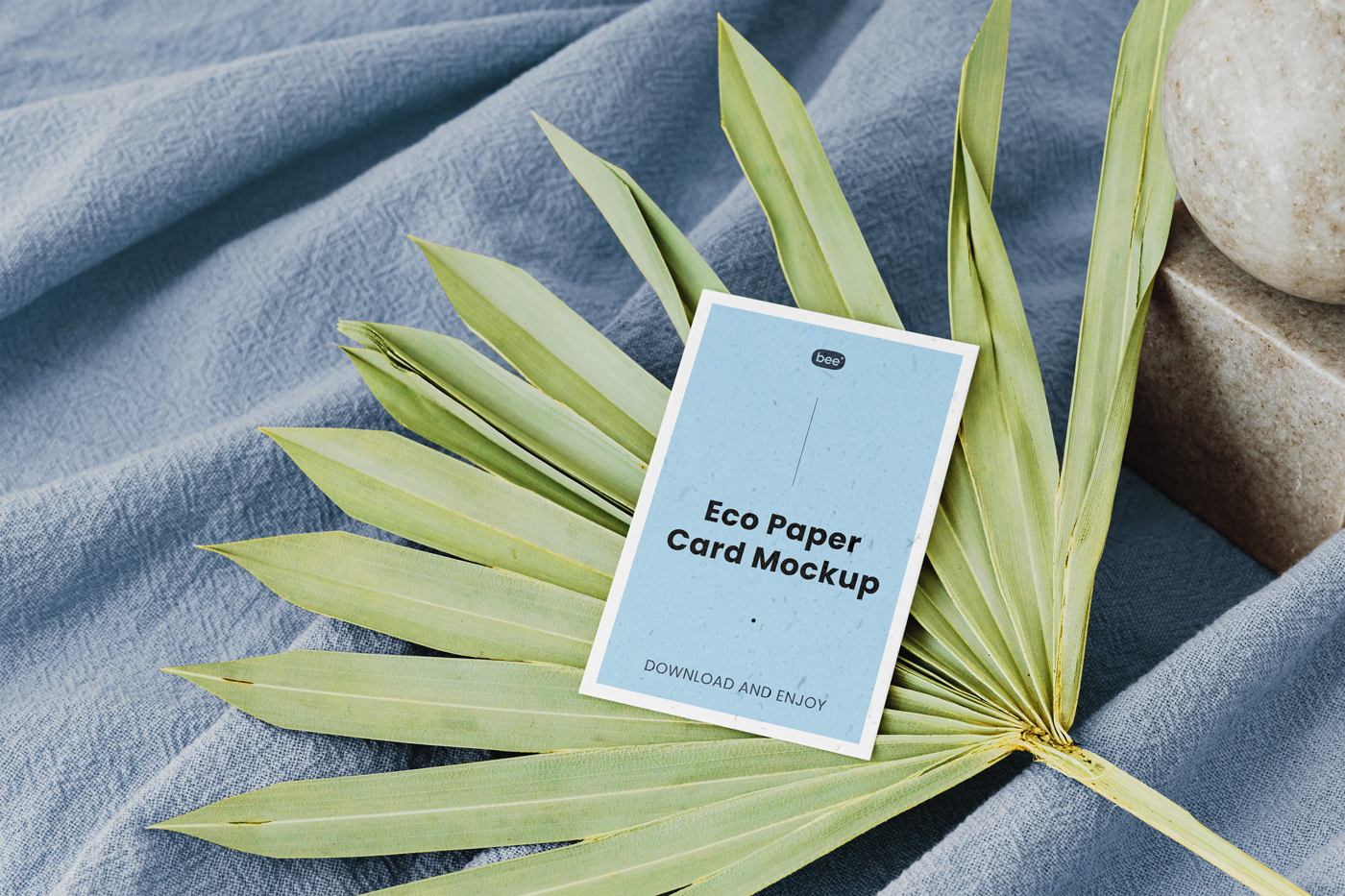Free Eco Card on Leaf Mockup