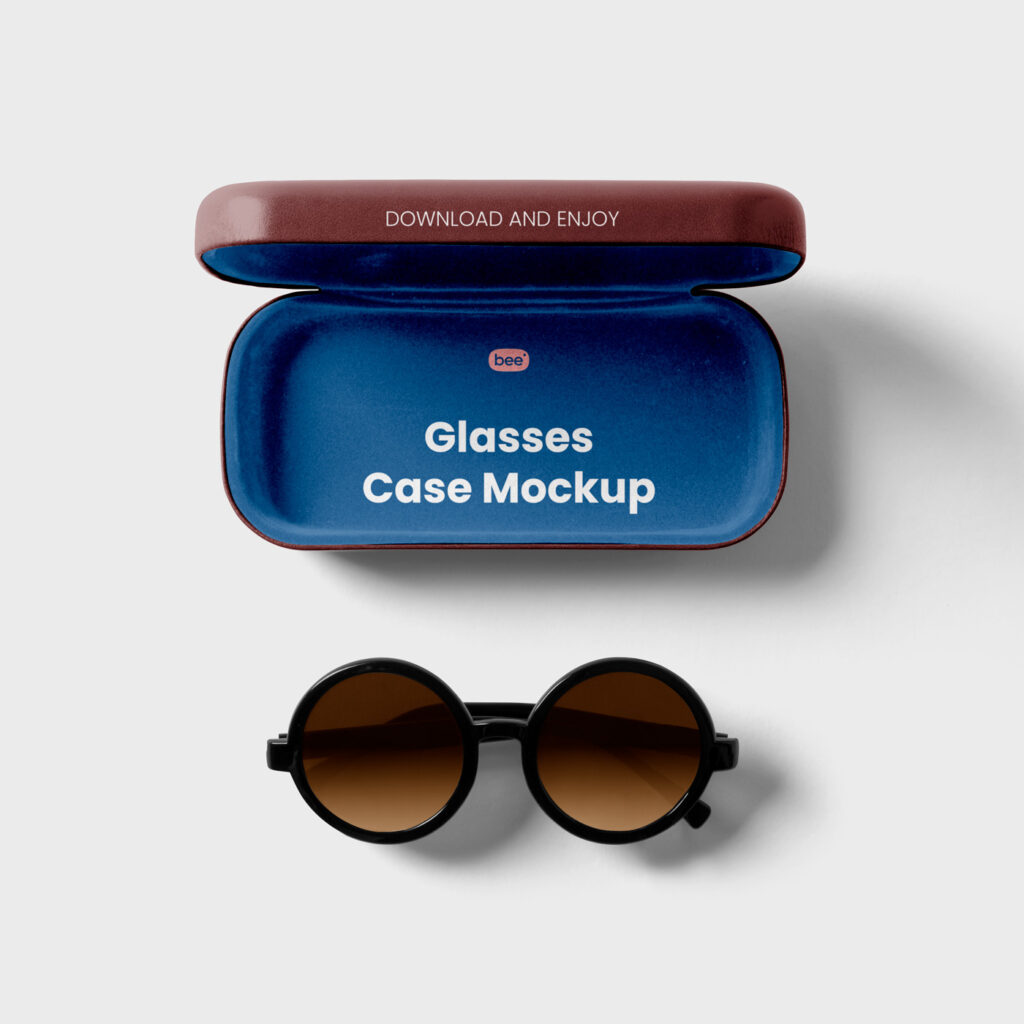 Free Open Glasses Case Mockup
