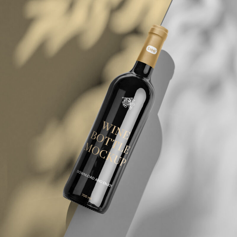 Free Lying Wine Bottle Mockup Mockupbee