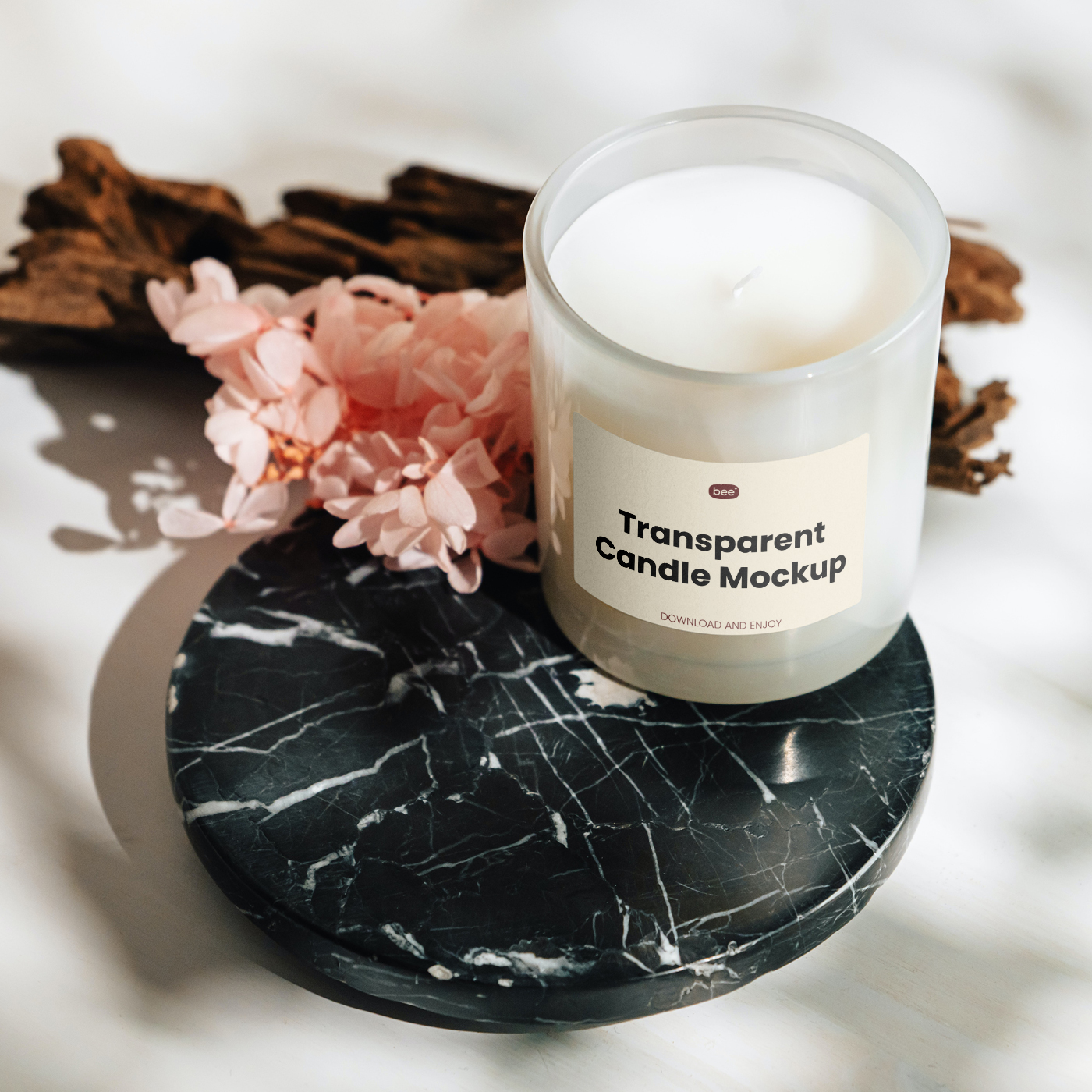 Free Transparent Candle Mockup - mockupbee