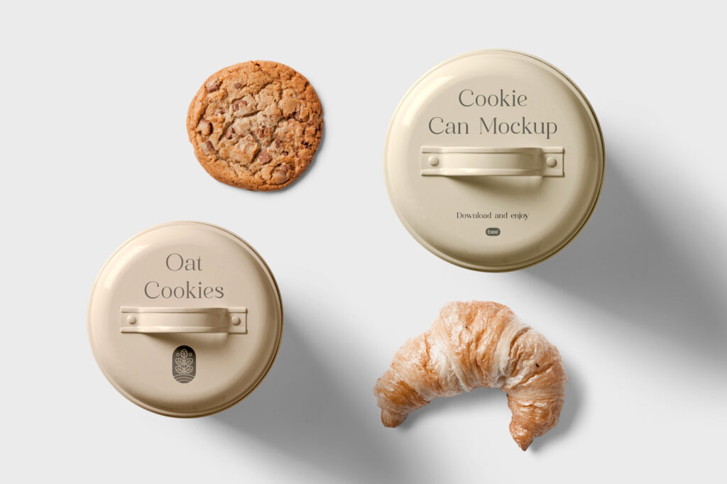Free Cookie Can Top View Mockup