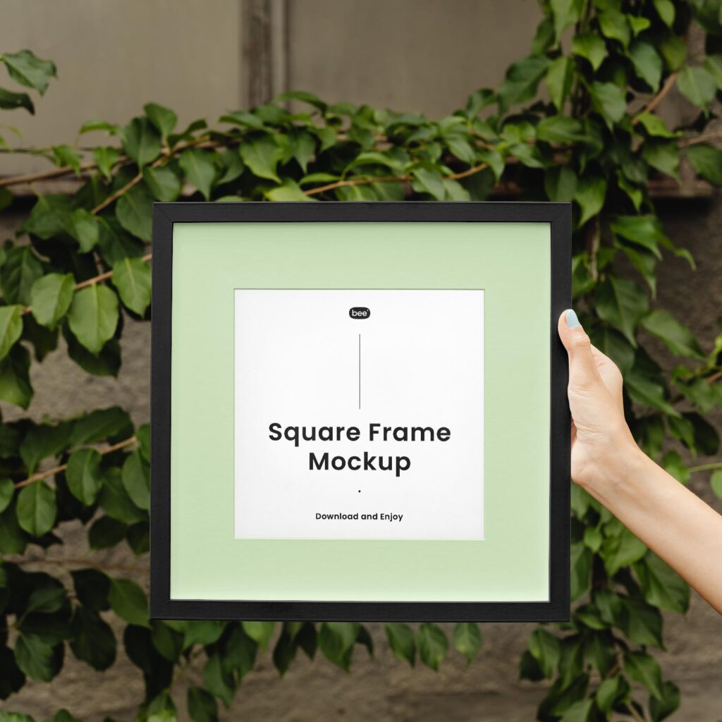 Free Frame with Hand Mockup