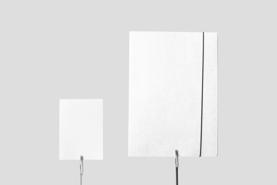 Free Hanging Folder with Card Mockup - mockupbee