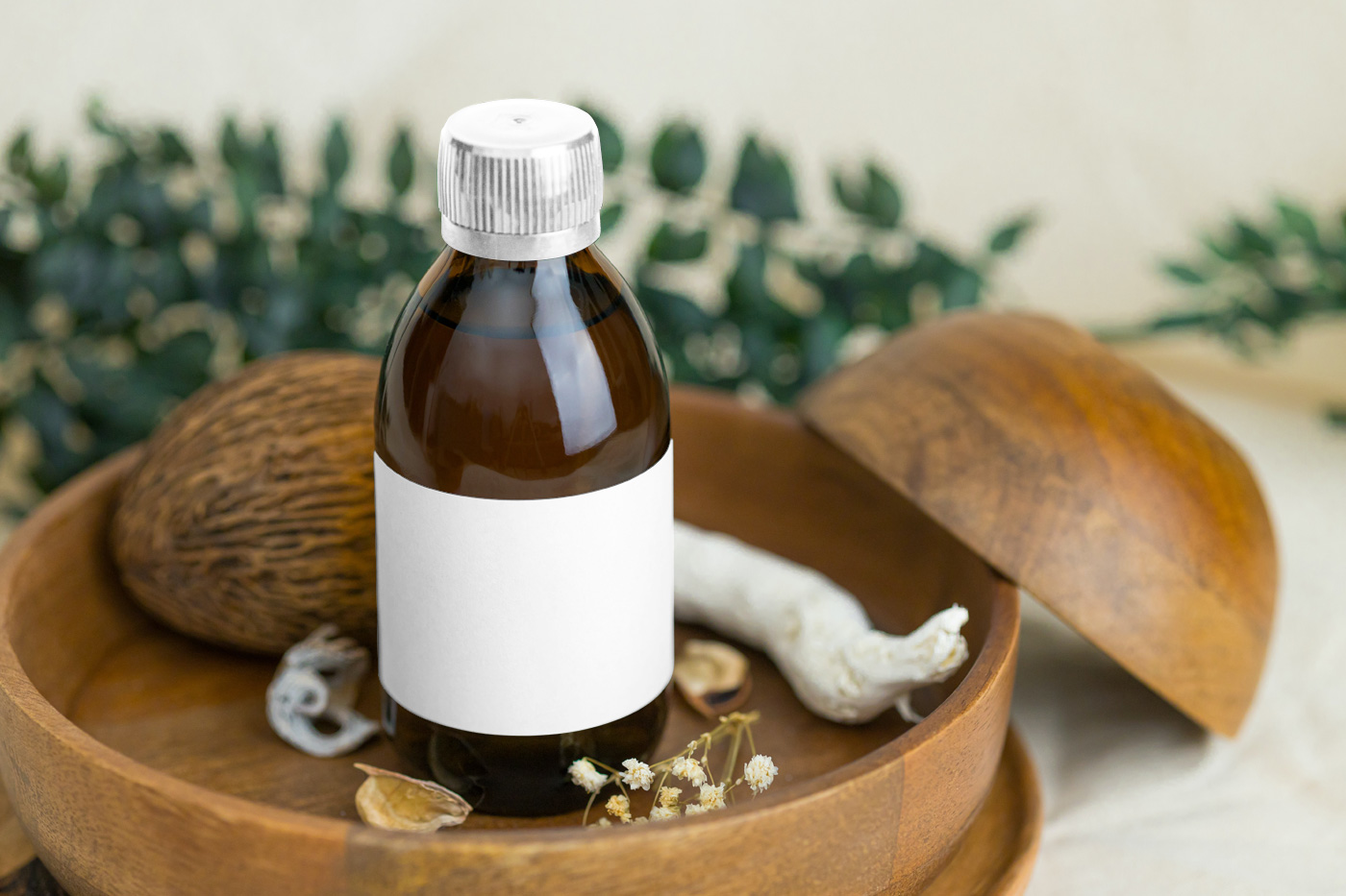 Free Syrup Bottle Mockup
