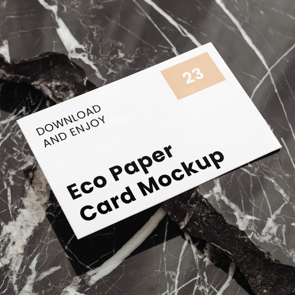 Free Business Card on Marble Mockup
