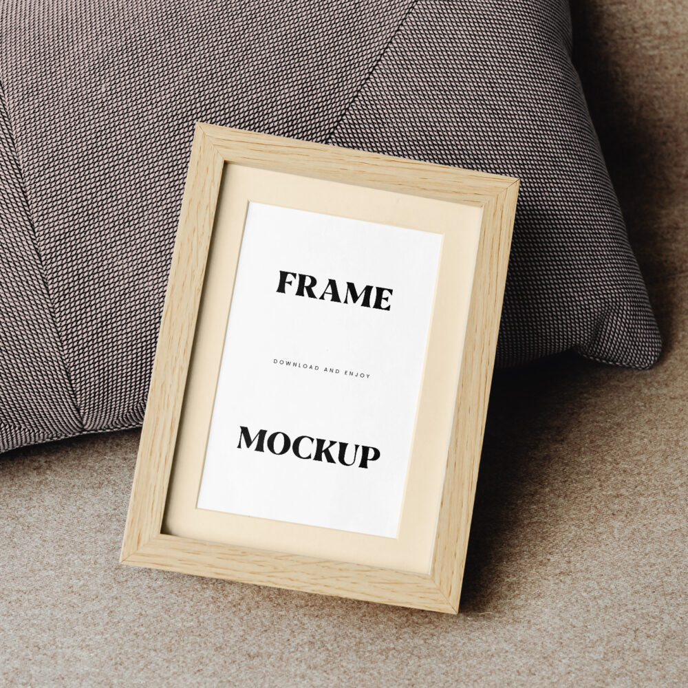 Free Small Wooden Frame Mockup - mockupbee