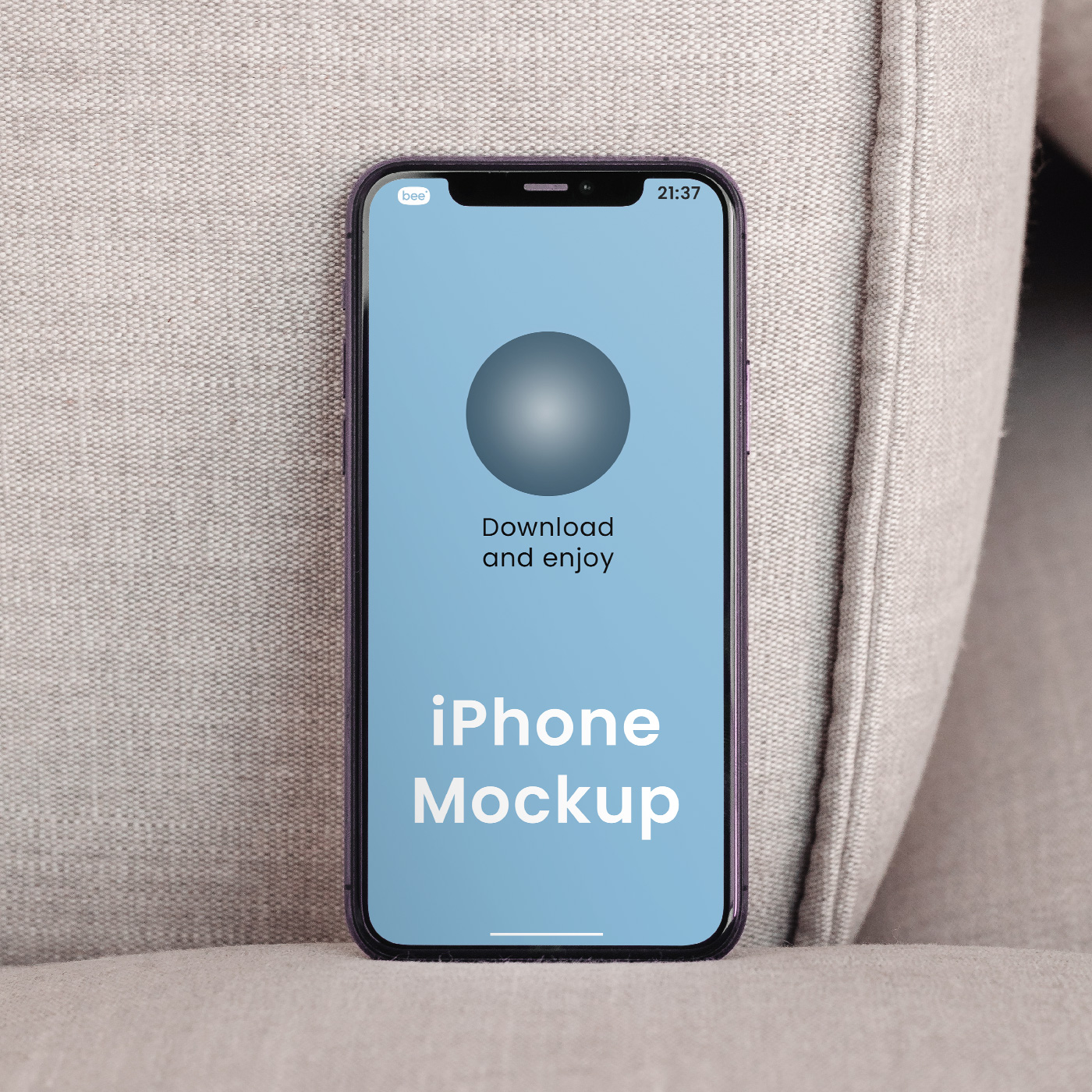 Free Standing iPhone Screen Mockup - mockupbee