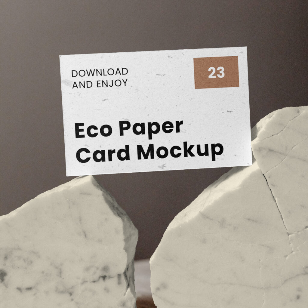 Free Business Card with Stones Mockup