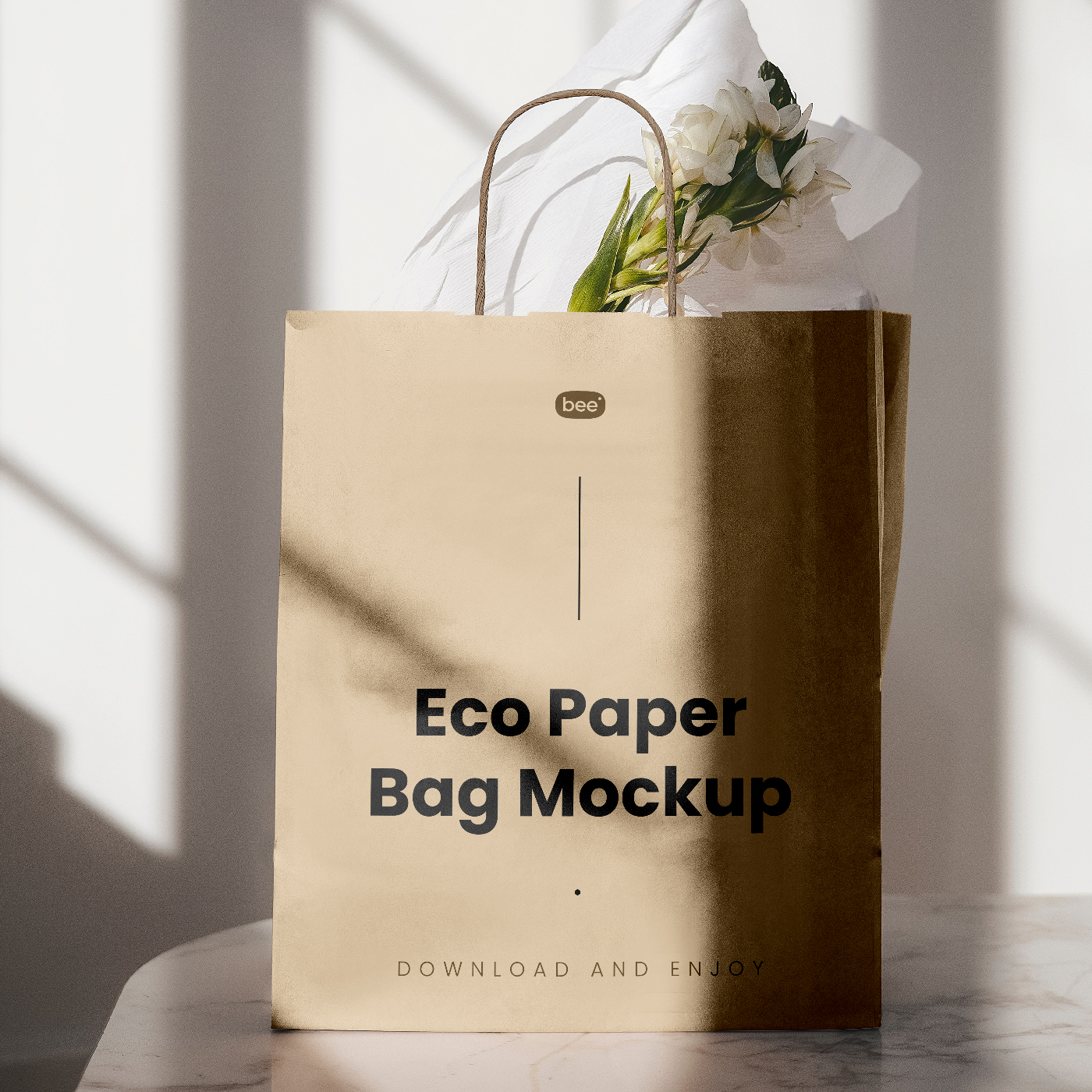 Free Eco Paper Bag Mockup - mockupbee