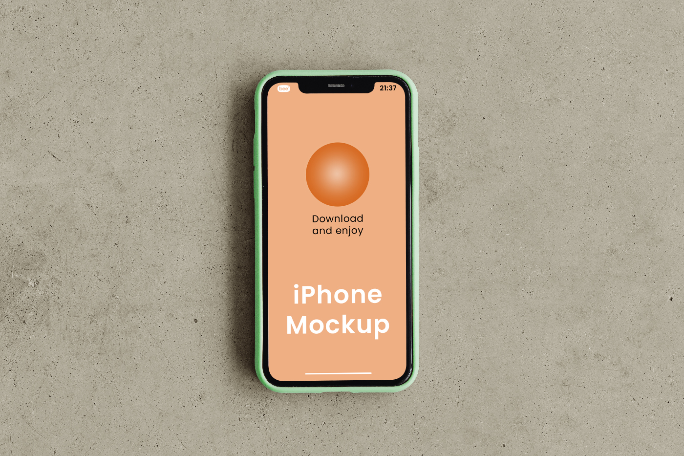 Free iPhone on Floor Mockup - mockupbee