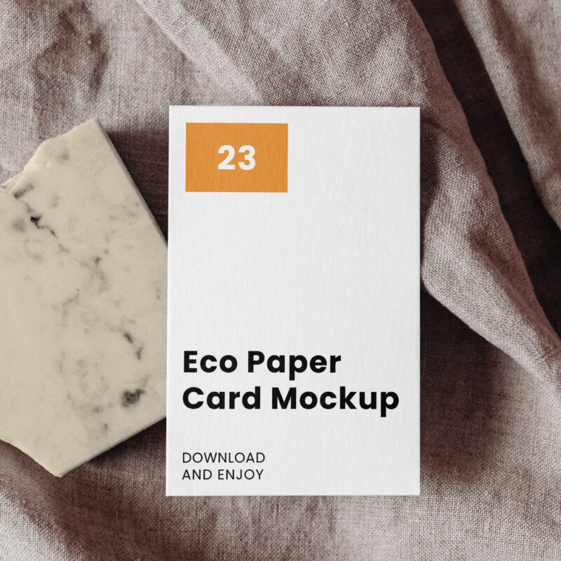 Stone Effect Card Free Card on Stone Mockup - mockupbee