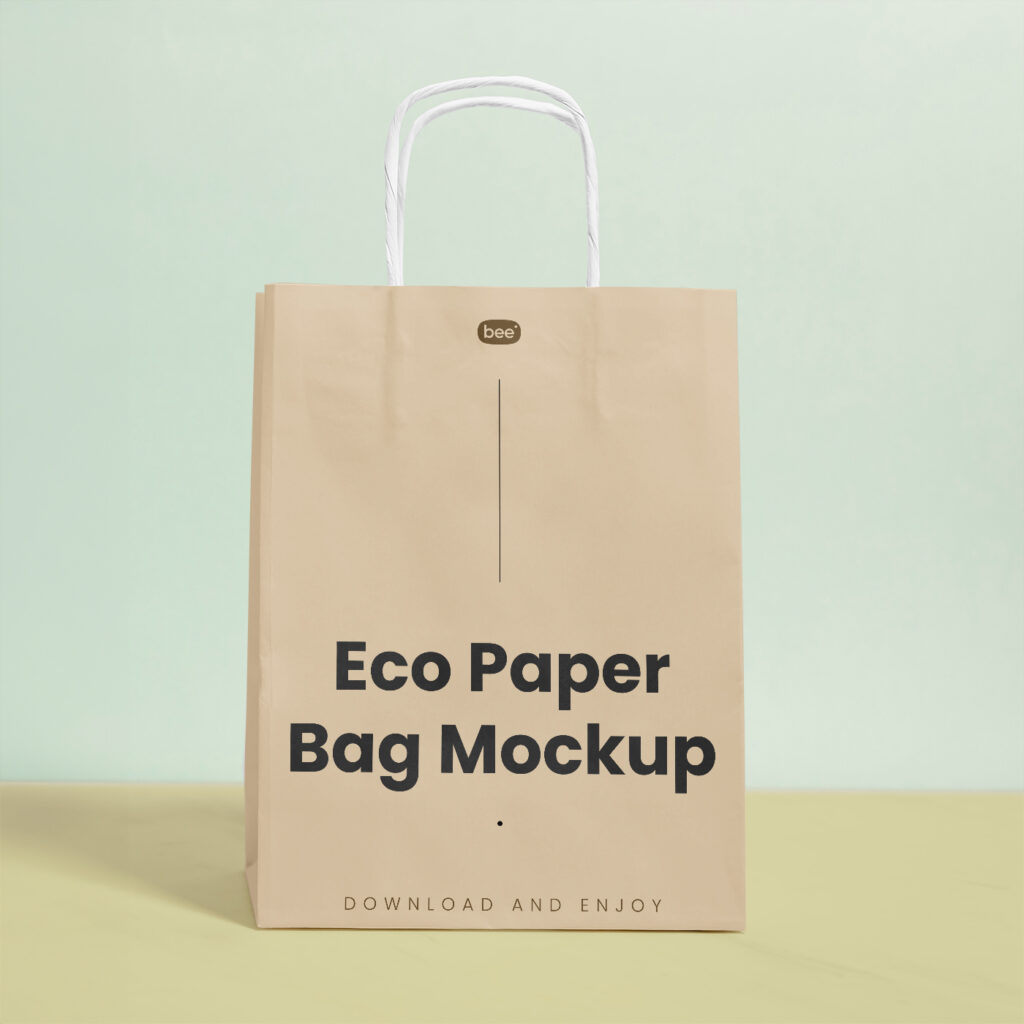 Free Standing Shopping Bag Mockup - mockupbee