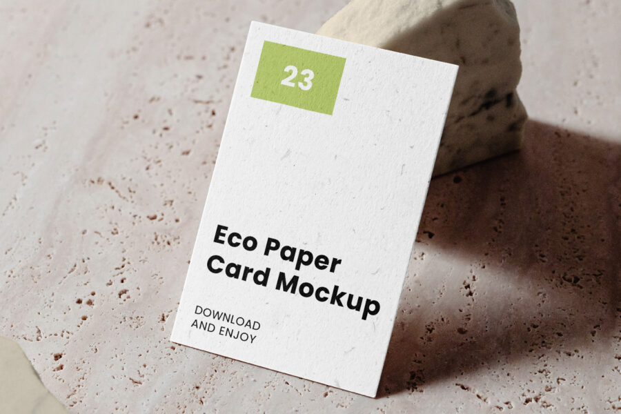Stone Effect Card Free Vertical Card on Stones Mockup - mockupbee