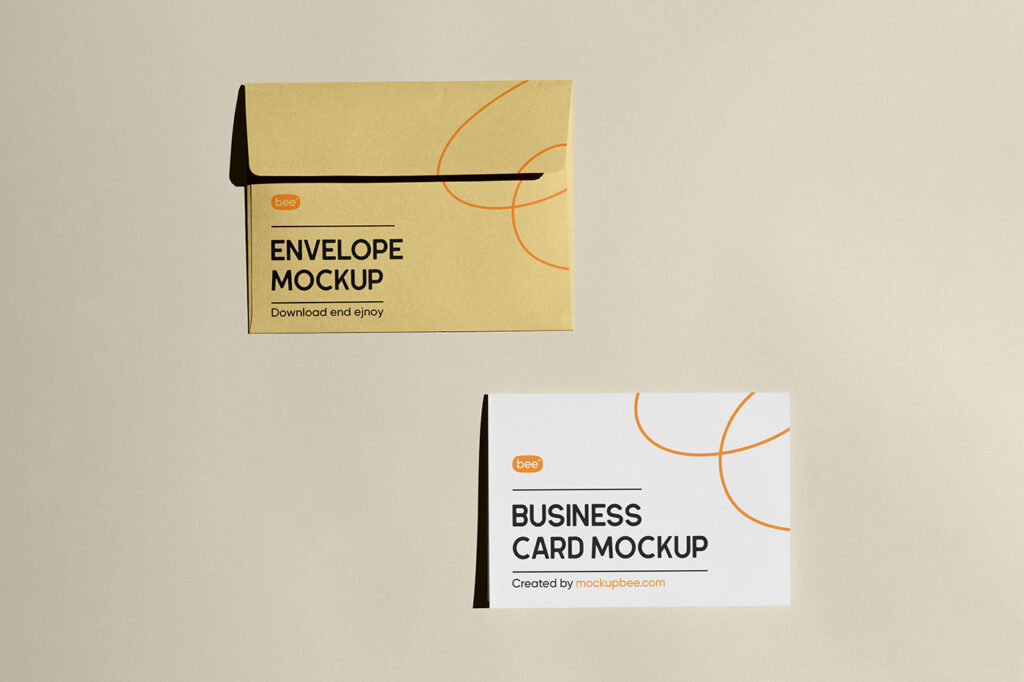 Free Card with Envelope Mockup