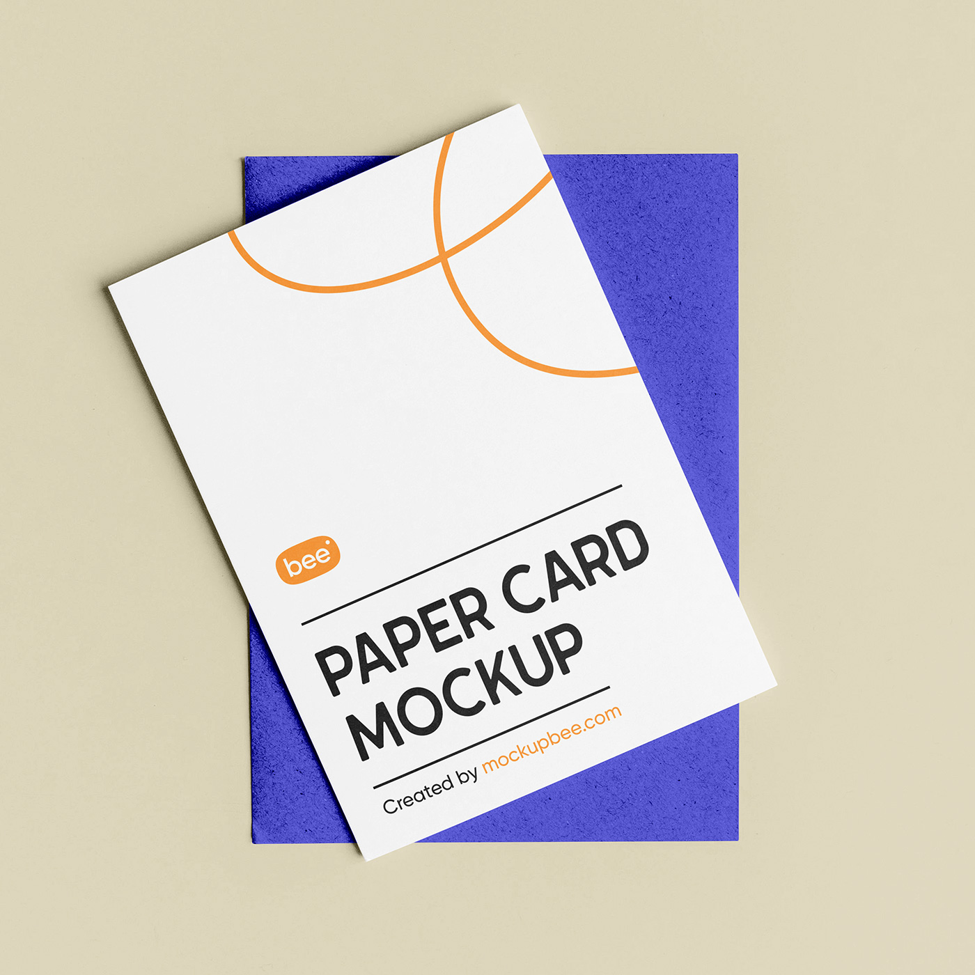 Free Paper Card with Envelope Mockup
