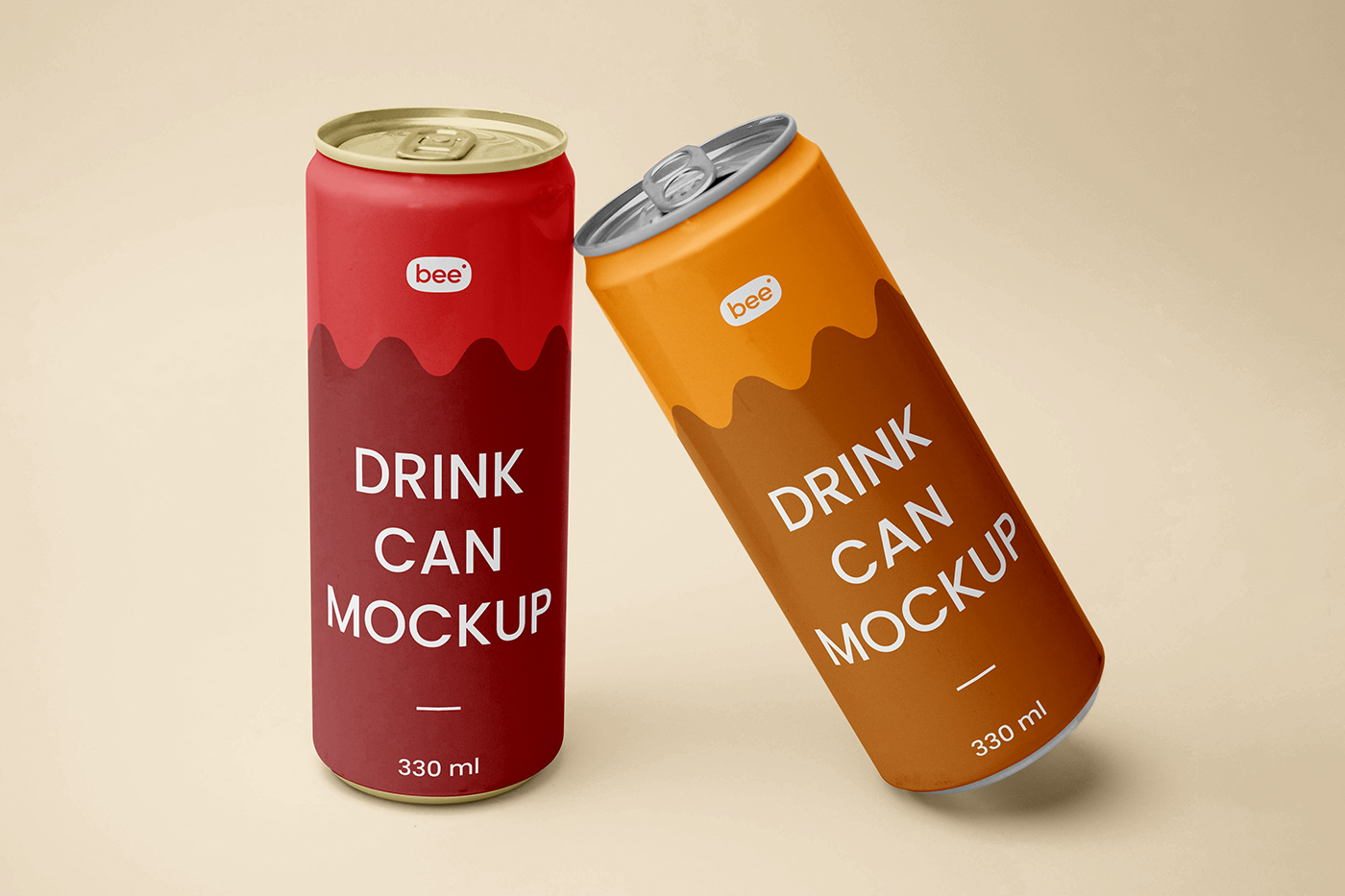 Free Double Aluminum Can Mockups - mockupbee