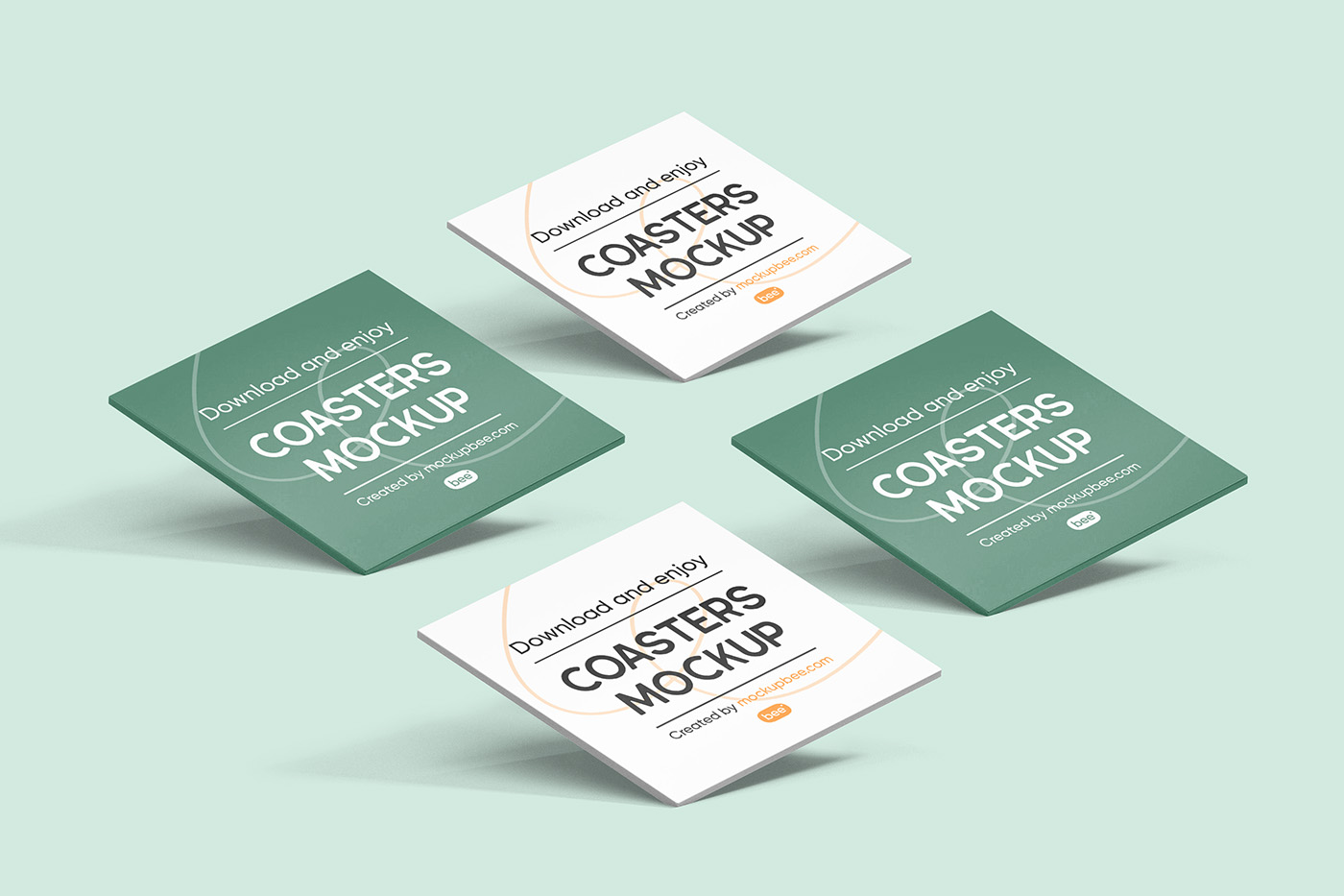 Free Square Paper Coaster Mockups mockupbee