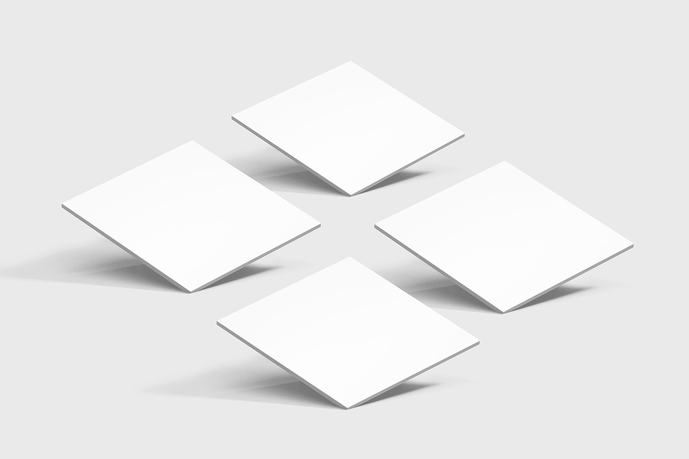 Free Square Paper Coaster Mockups