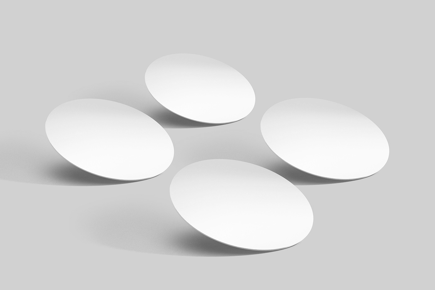 Free Circle Paper Coaster Mockups
