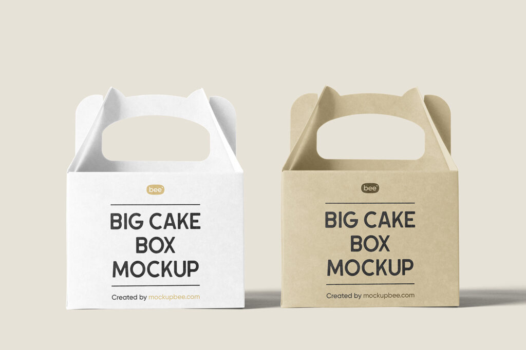 Free Food Box with Handle Mockups