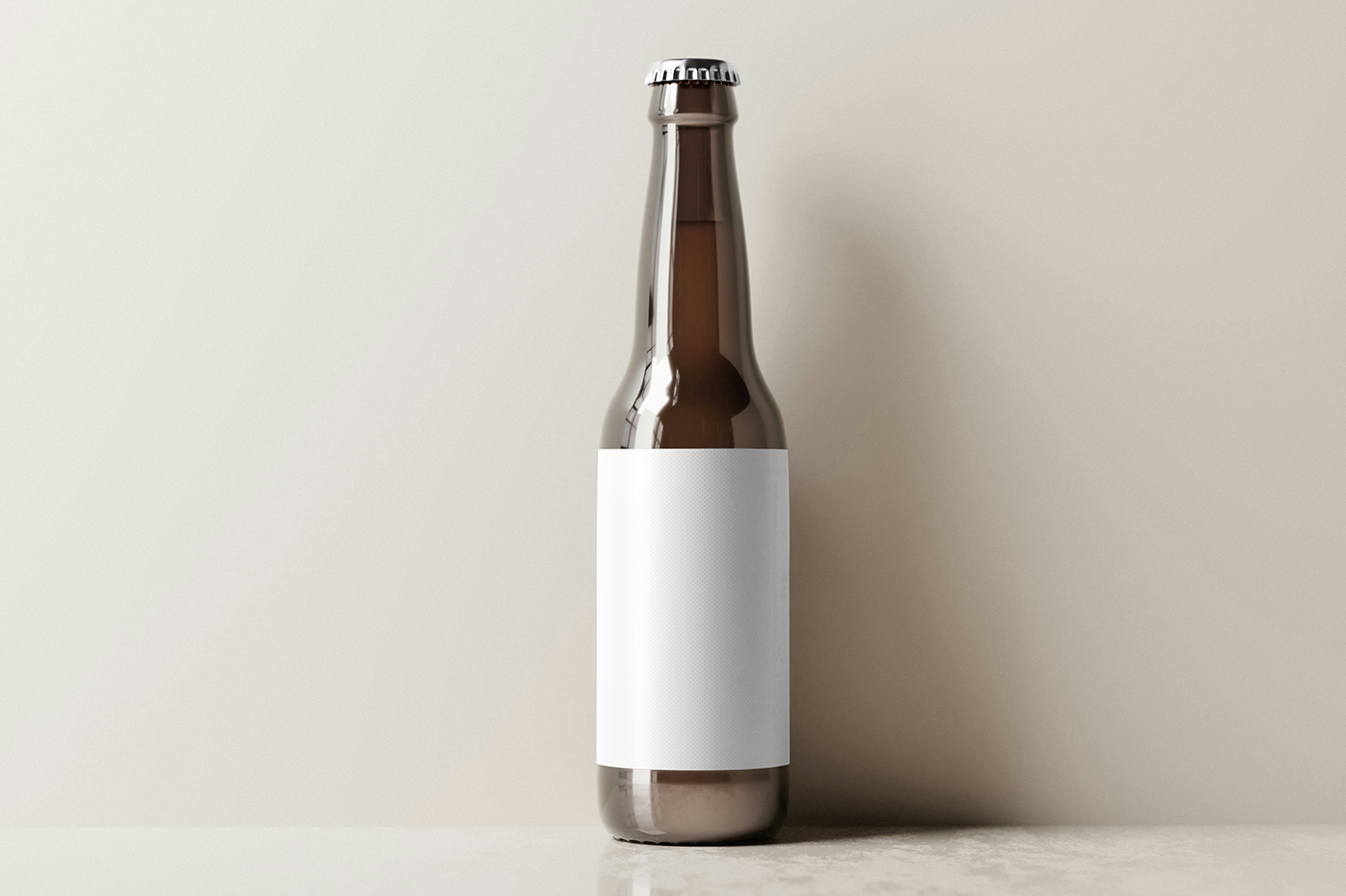 Free Standing Beer Bottle Mockup