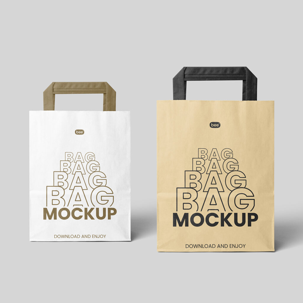 Free Standing Paper Bag Mockups - mockupbee