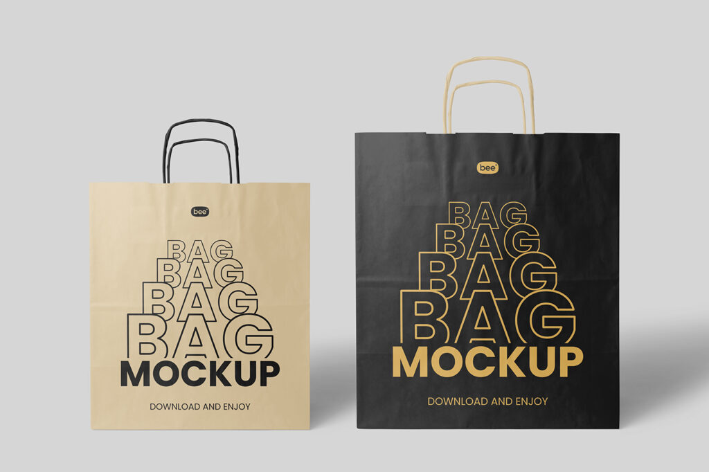 Free Big Paper Bag Mockups