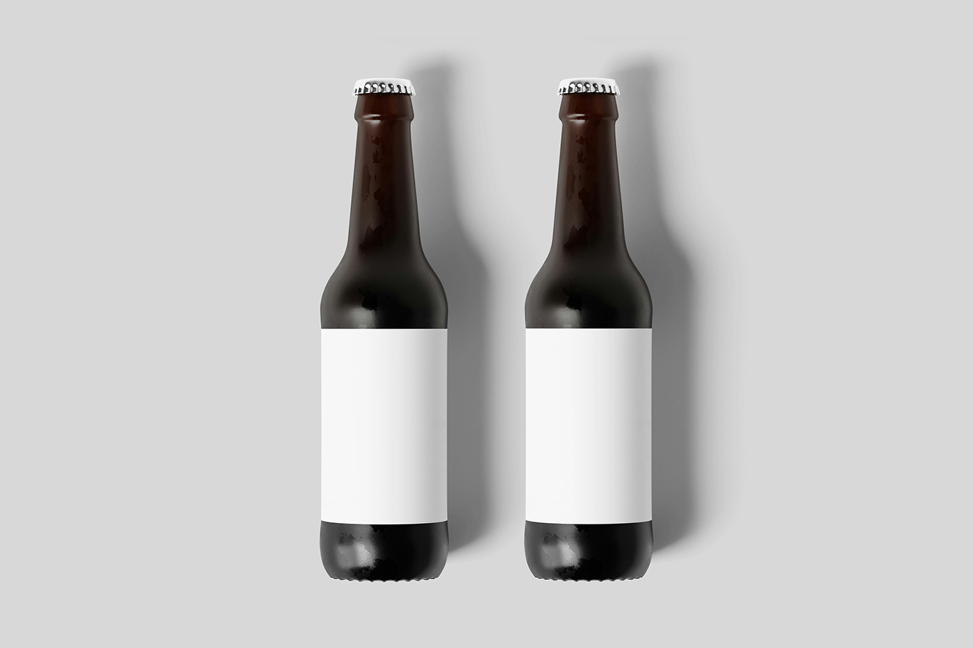Free Lying Beer Bottle Mockups