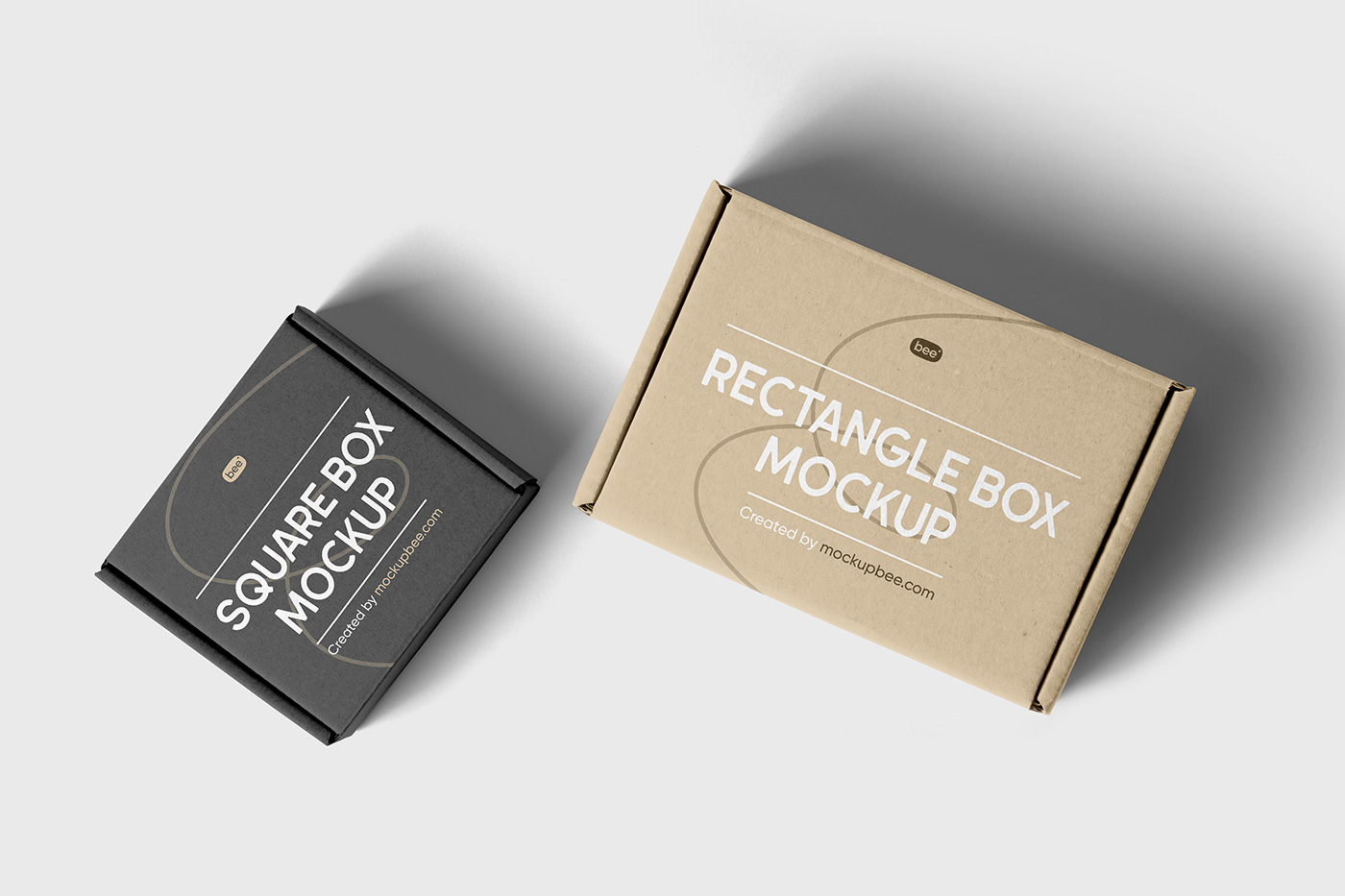 Free Lying Double Box Mockup - mockupbee