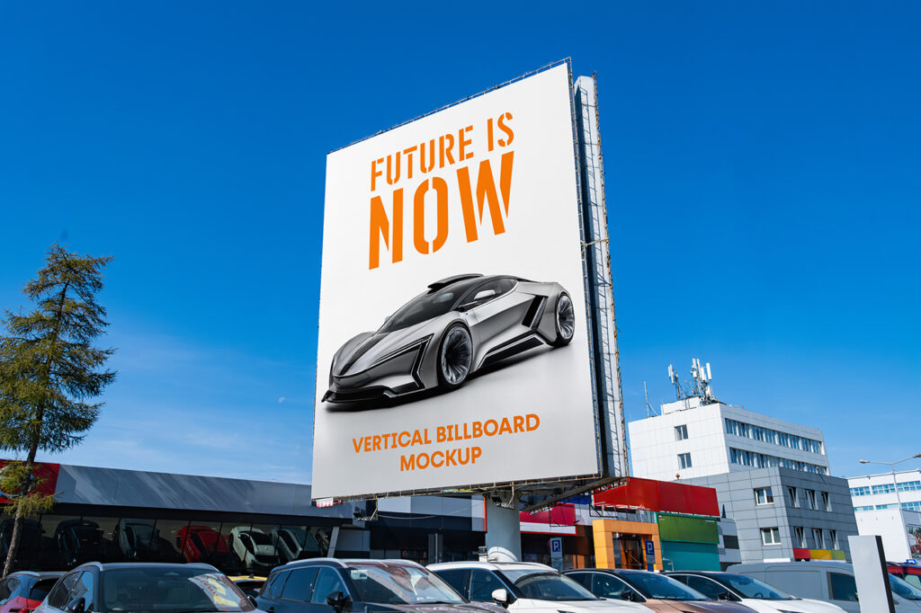 Free Big Vertical Billboard Mockup