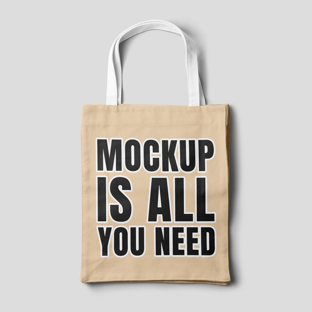 Free Lying Tote Bag Mockup