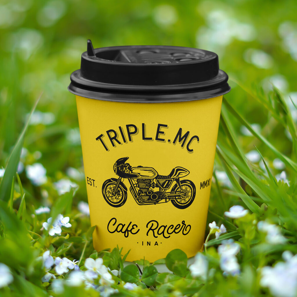 Free Paper Cup on Grass Mockup