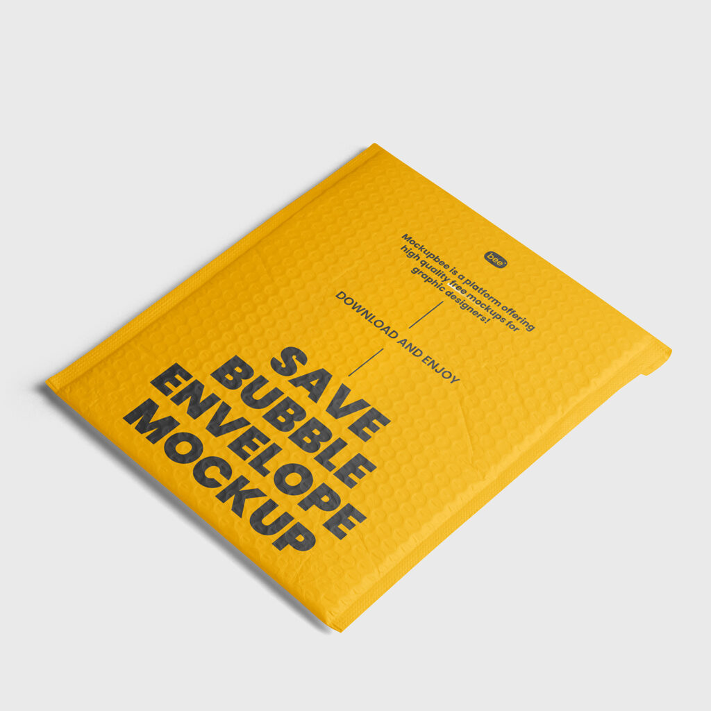 Free Perspective Bubble Envelope Mockup