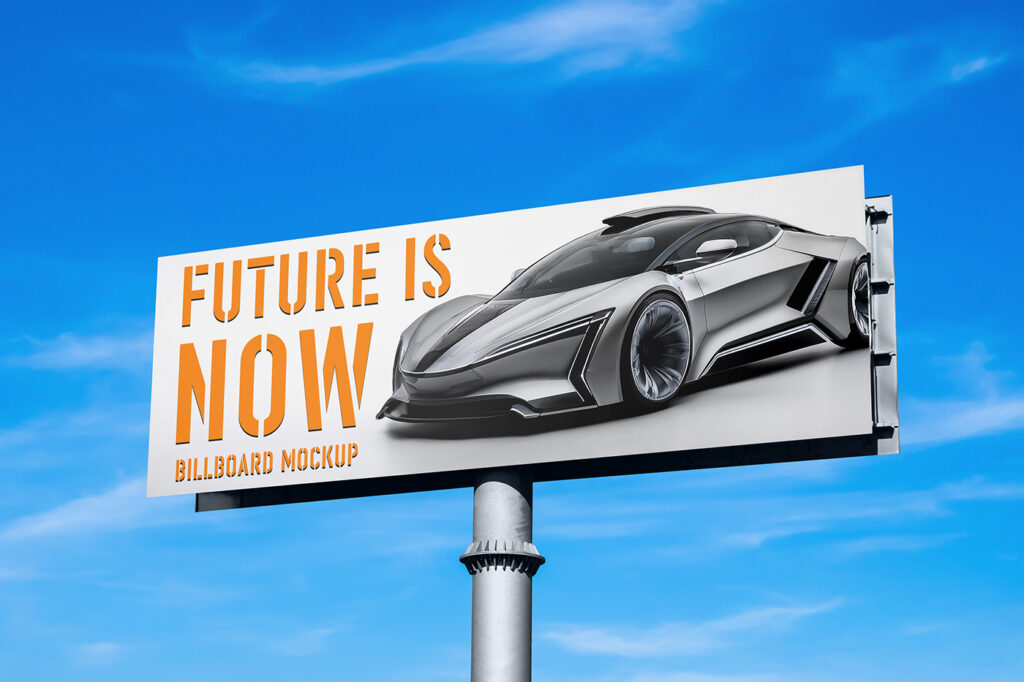 Free Big Billboard on Sky Mockup