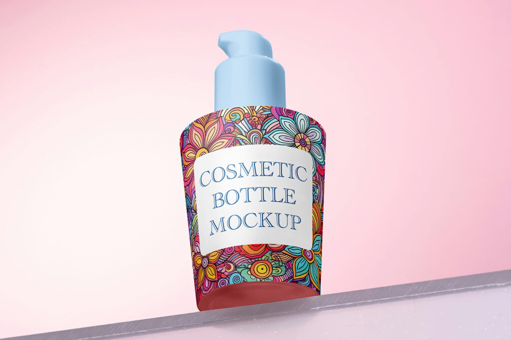 Free Cosmetic Dispenser Bottle Mockup