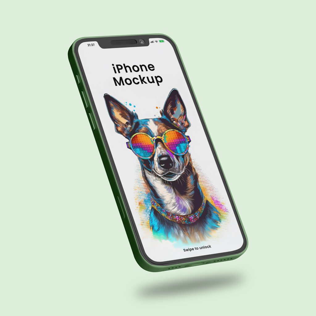 Free Levitating iPhone Mockup - mockupbee