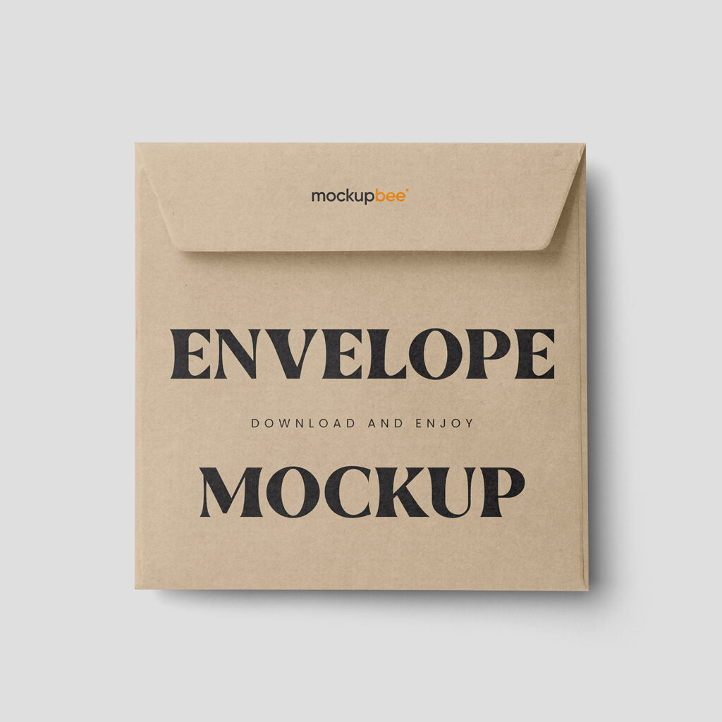 Free Lying Square Envelope Mockup