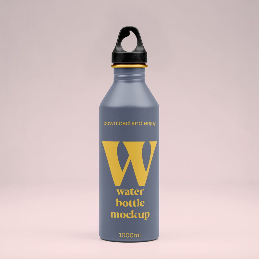 Free Metal Water Bottle Mockup